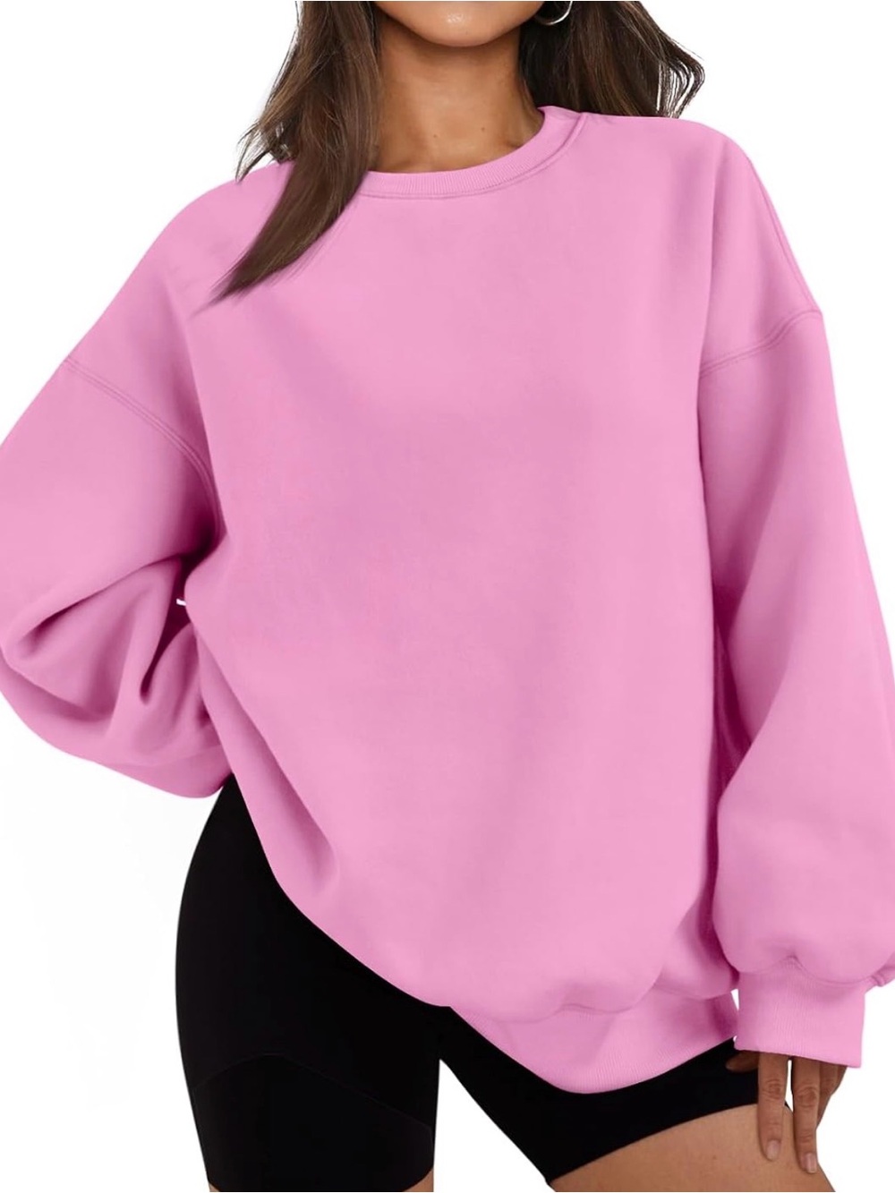 EFAN Pink Oversized Crewneck Sweatshirt Pullover Size Large